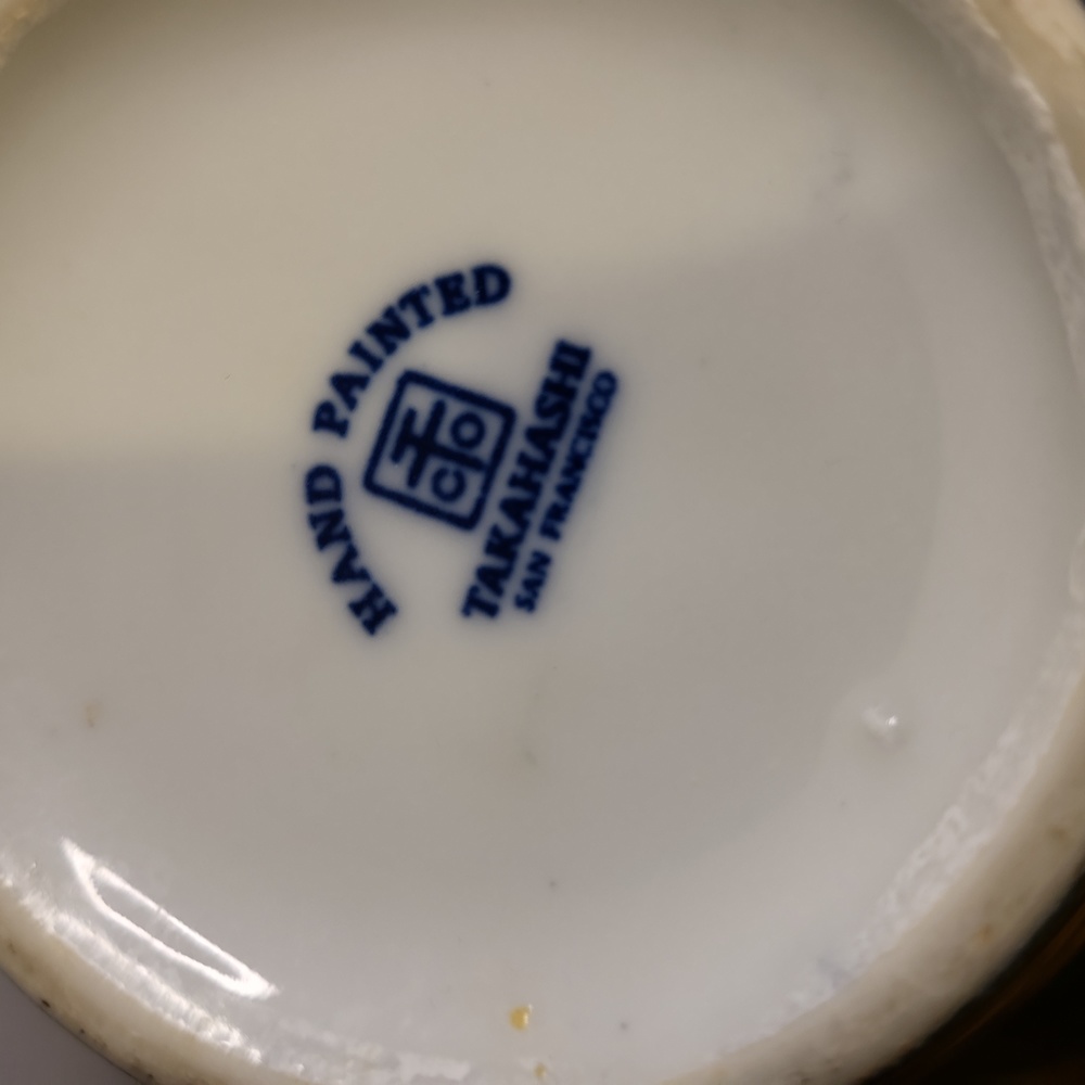 Takahashi San Francisco Hand-Painted Porcelain Blue & White Bonsai Tree Vintage - Picture 9 of 10